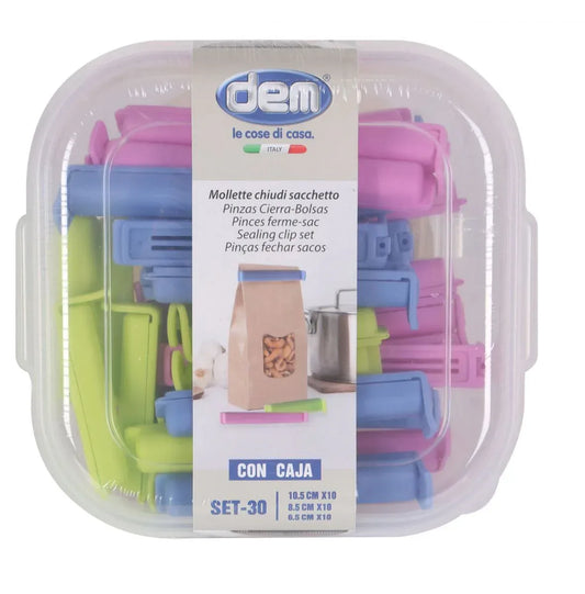 Zaksluiters DEM 30 Stuks | 3 Groottes Opbergdoos | Herbruikbaar - Dahomy.nl