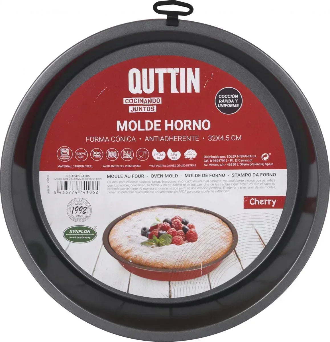 Bakvorm Rond Quttin 32cm Rood | PFOA BPA Vrij | Taarten - Dahomy